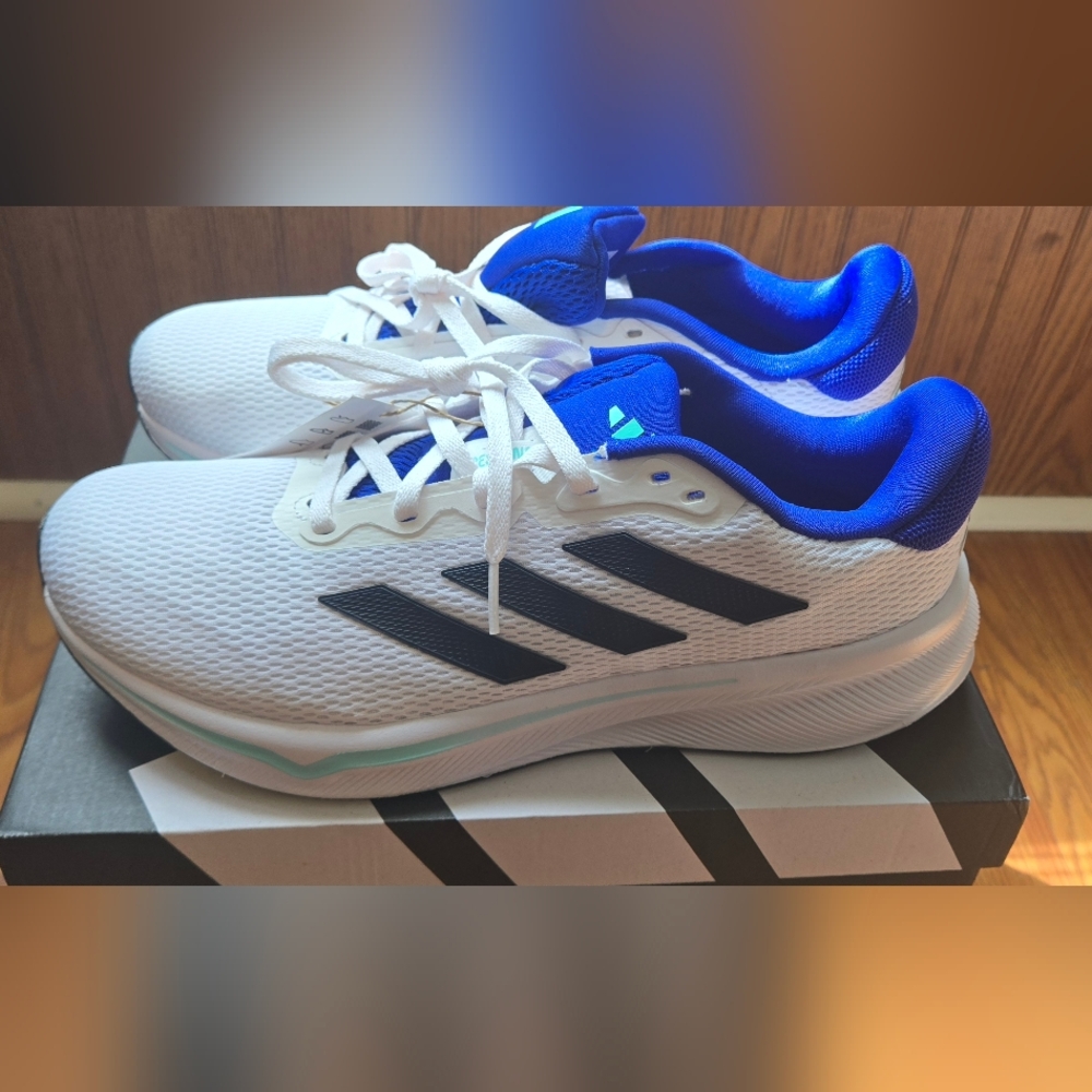 Adidas White and Blue Sneakers